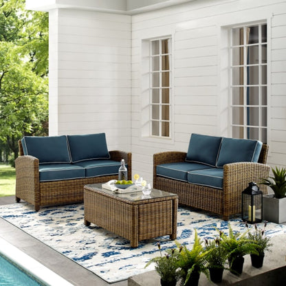 Crosley Bradenton 3pc Outdoor Wicker Conversation Set - KO70165