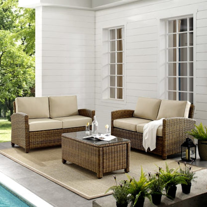Crosley Bradenton 3pc Outdoor Wicker Conversation Set - KO70165