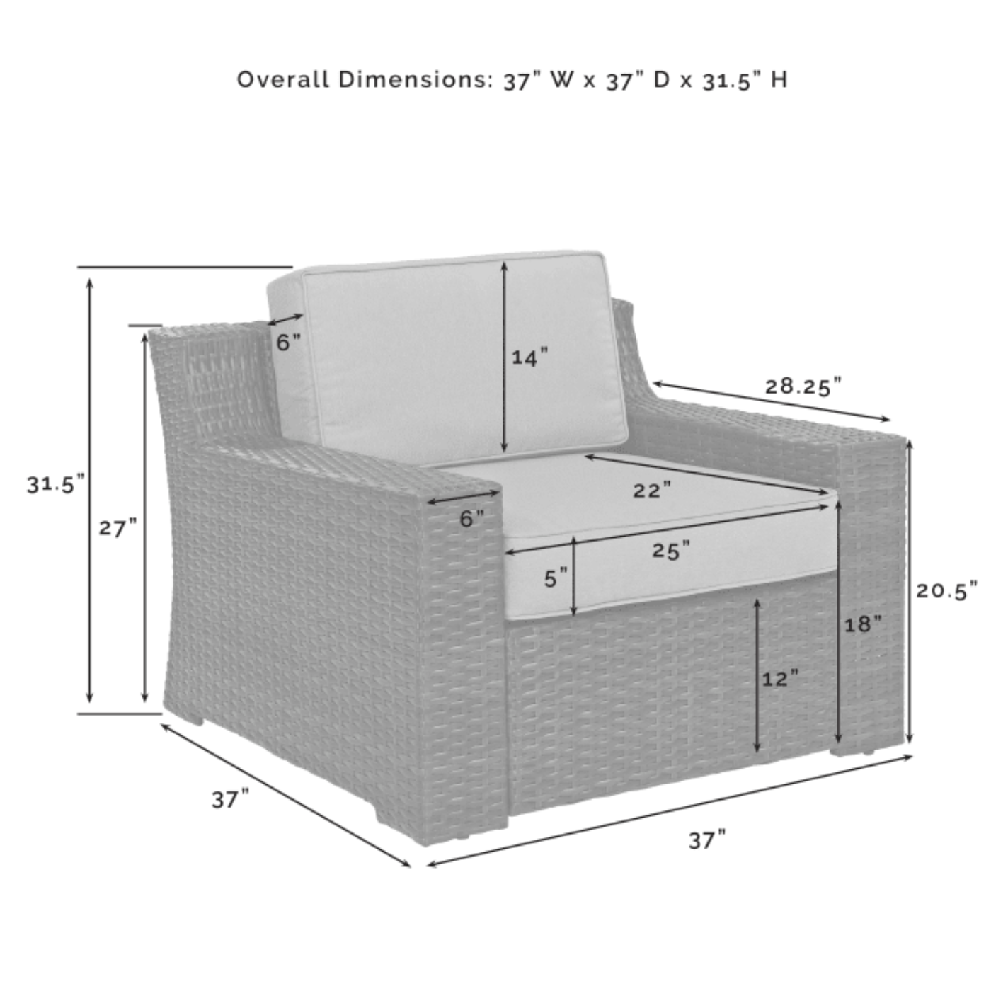 Crosley Beaufort 110 Inch 5pc Outdoor Wicker Chair Set W/Fire Table Mist - KO70180BR