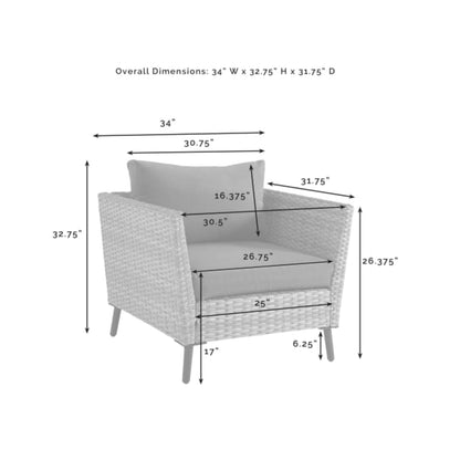 Crosley Richland 4pc Outdoor Wicker Conversation Set Charcoal - KO70200GY-CL