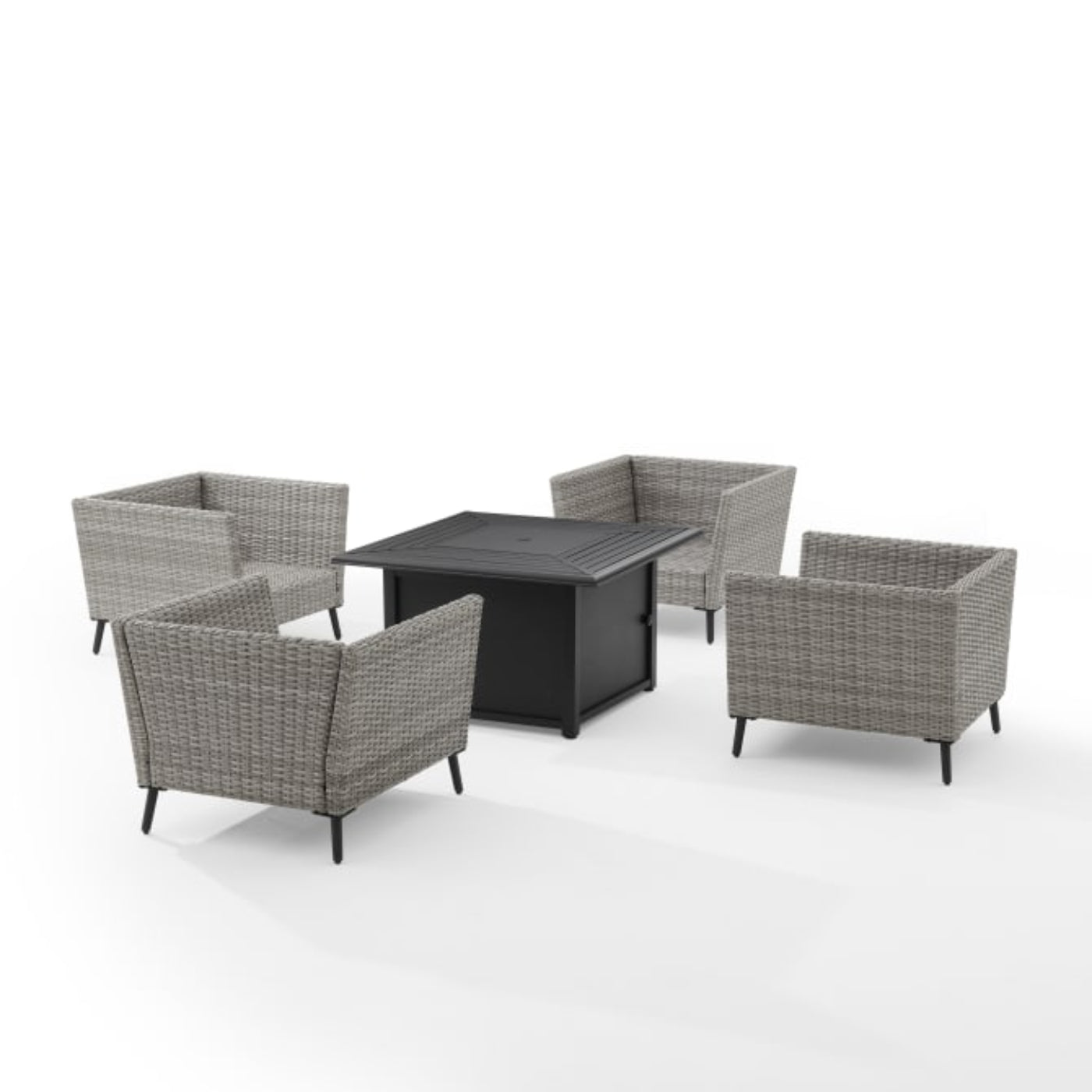 Crosley Richland 5pc Outdoor Wicker Conversation Set W/Fire Table Gray - KO70201GY-BK