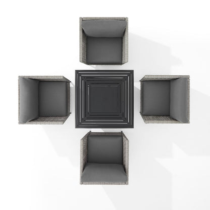 Crosley Richland 5pc Outdoor Wicker Conversation Set W/Fire Table Gray - KO70201GY-BK