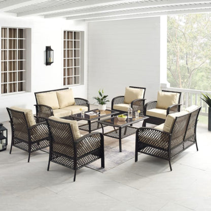 Crosley Tribeca 128 Inch 8pc Outdoor Wicker Conversation Set - KO70237