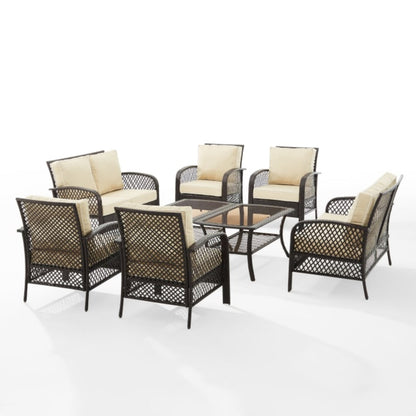 Crosley Tribeca 128 Inch 8pc Outdoor Wicker Conversation Set - KO70237