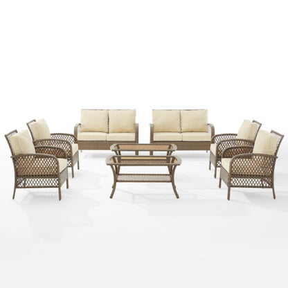 Crosley Tribeca 128 Inch 8pc Outdoor Wicker Conversation Set - KO70237