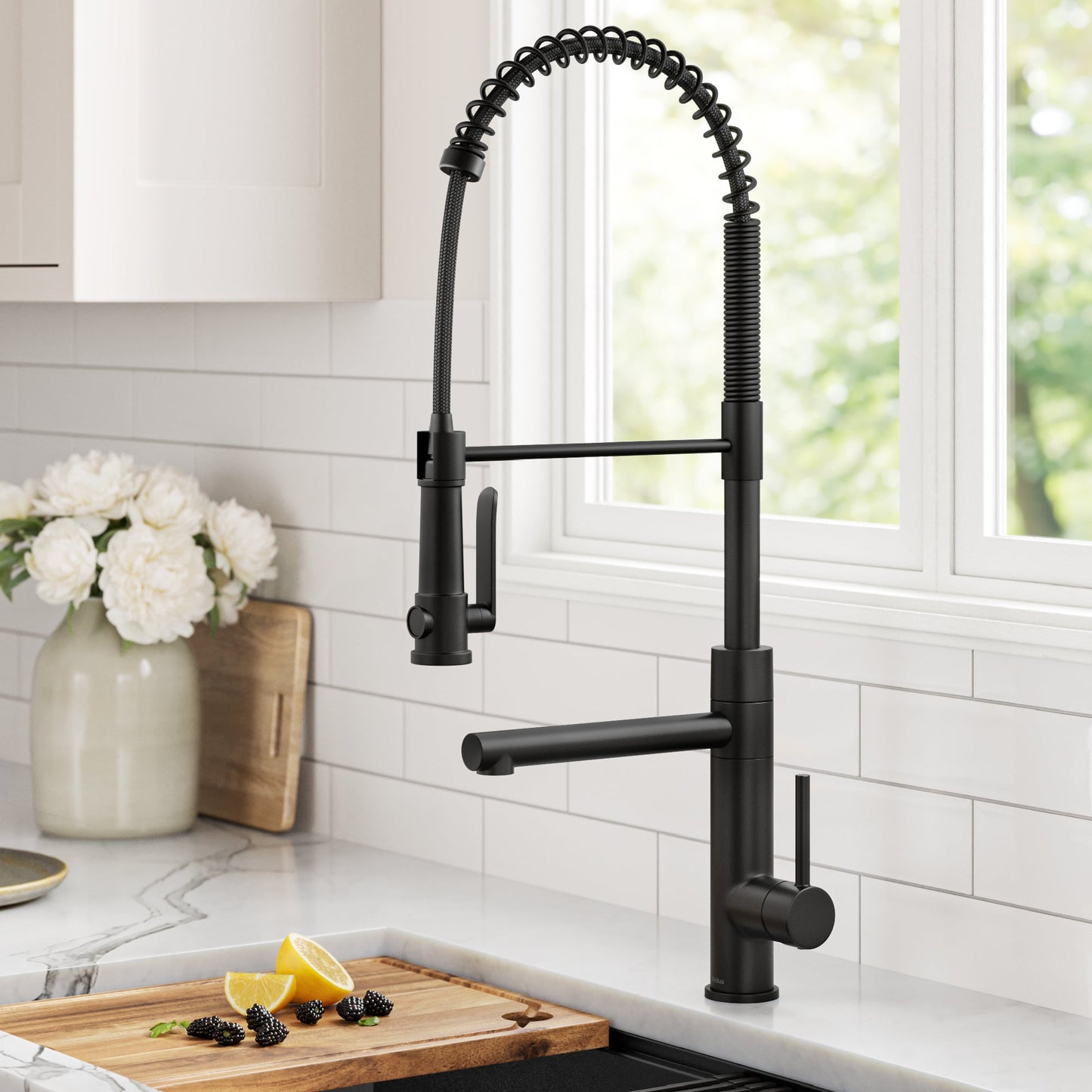 KRAUS Artec Pro 2-Function Single Handle Pull Down Kitchen Faucet in Matte Black - KPF-1605MB