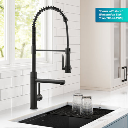 KRAUS Artec Pro 2-Function Single Handle Pull Down Kitchen Faucet in Matte Black - KPF-1605MB