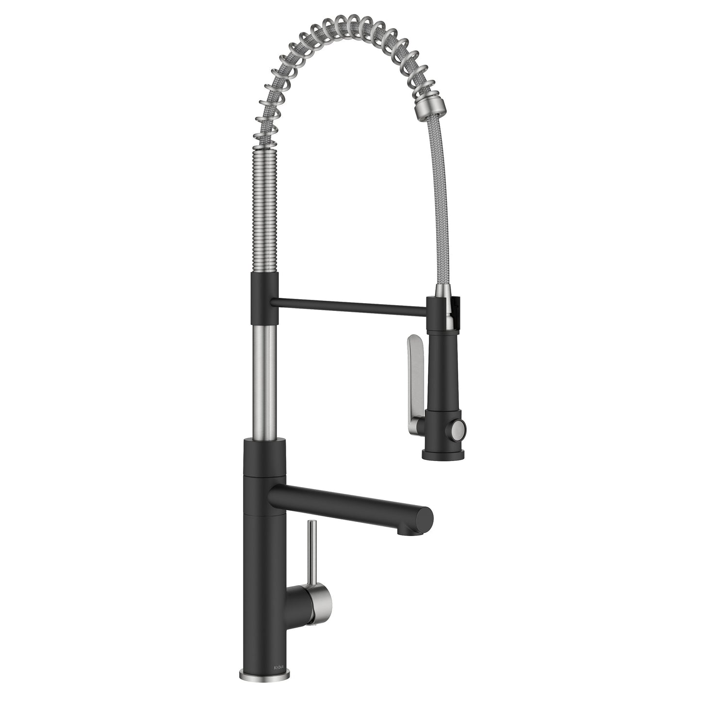 KRAUS Artec Pro 2-Function Single Handle Pull Down Kitchen Faucet in Spot-Free Stainless Steel & Matte Black - KPF-1605SFSMB
