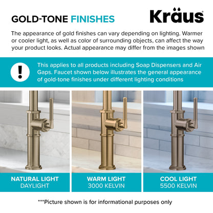 KRAUS Contemporary Bridge Kitchen Faucet with Spray-Head in Antique Bronze - KPF-3122SFACB