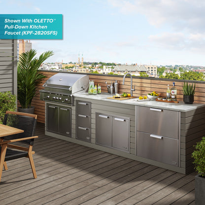 KRAUS 15" x 22" Outdoor Marine Grade Workstation Drop-In T-316 Stainless Steel Bar Sink - KWT311-15-316