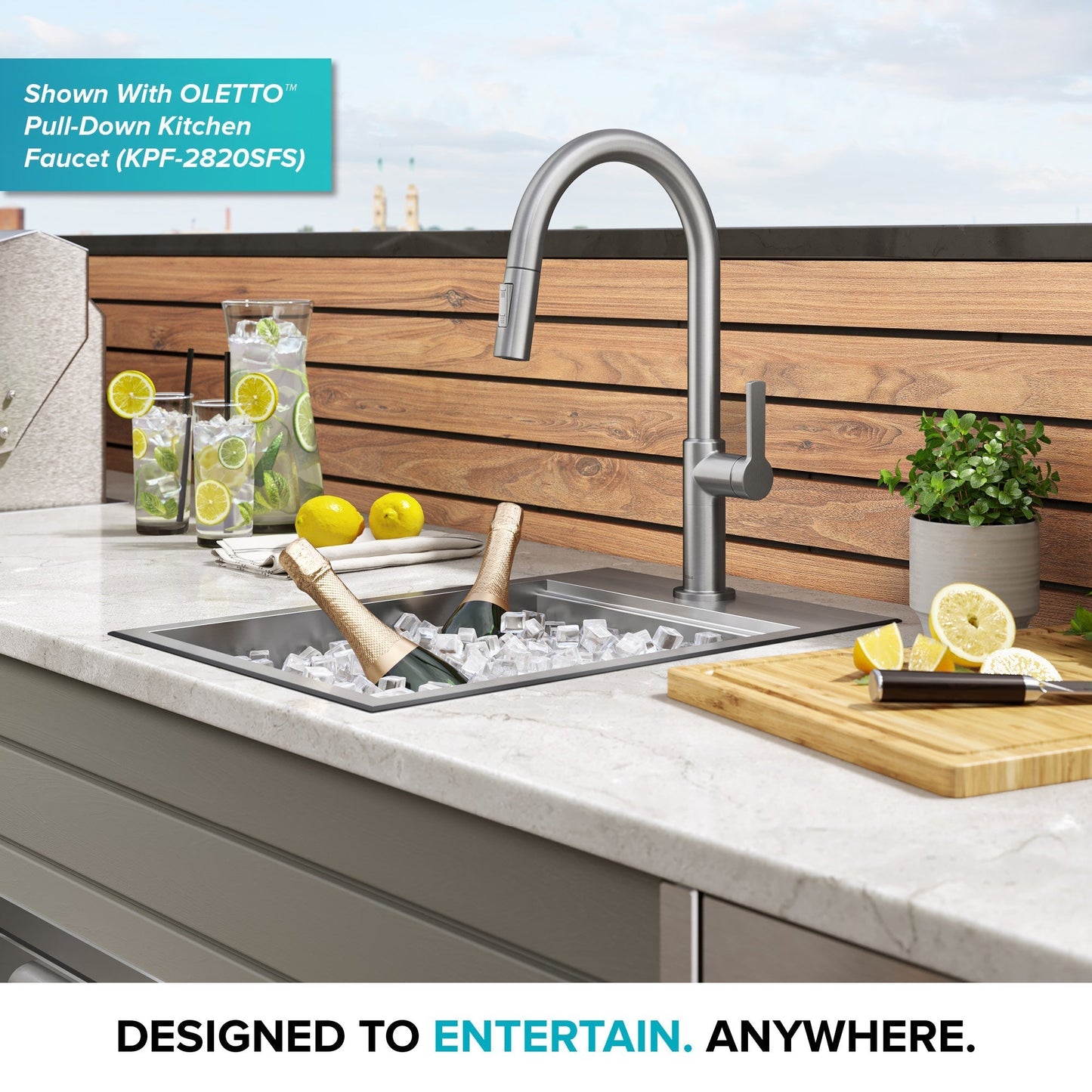 KRAUS 15" x 22" Outdoor Marine Grade Workstation Drop-In T-316 Stainless Steel Bar Sink - KWT311-15-316