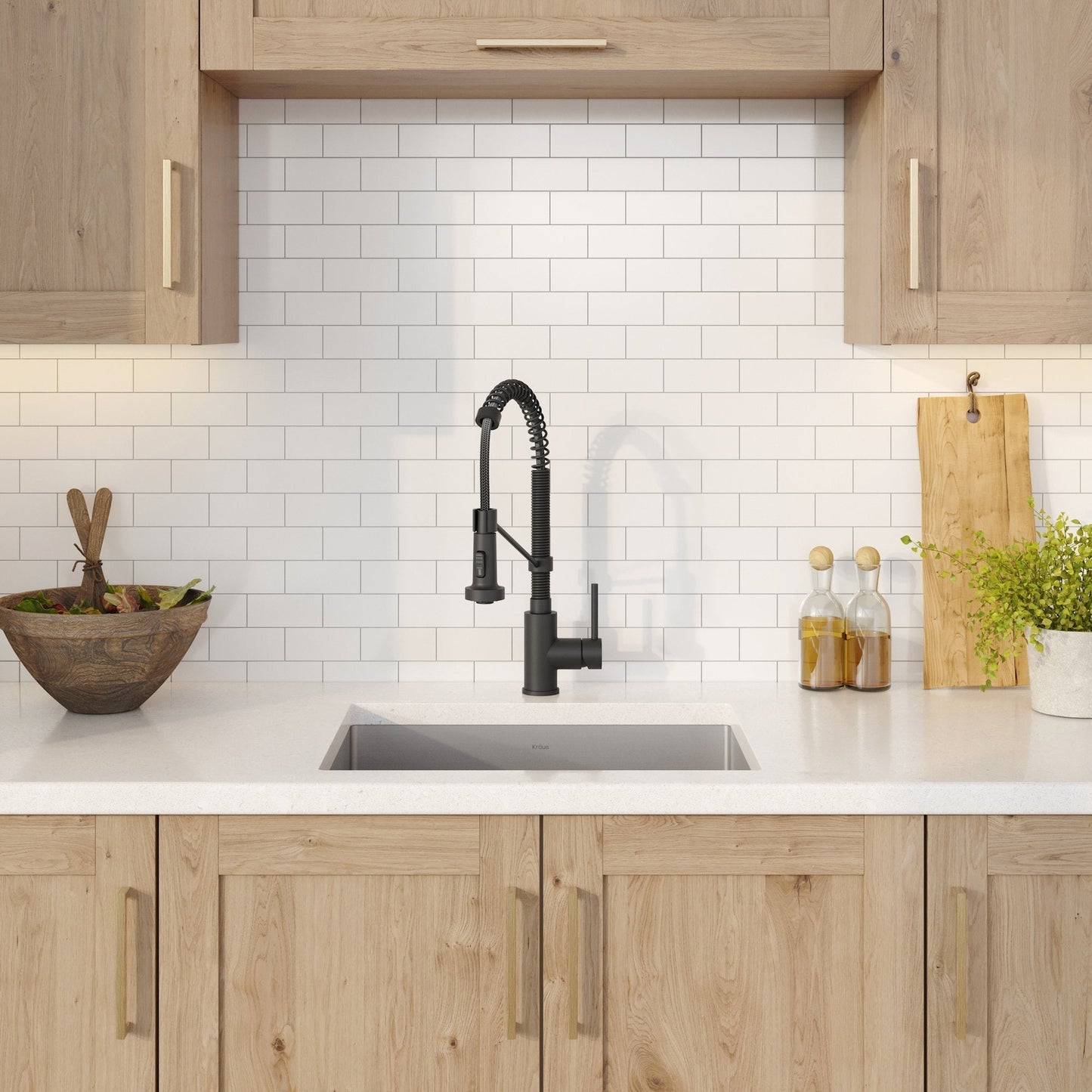 KRAUS 23" Stainless Steel Kitchen Sink and Kitchen Faucet - KHU101-23-1610-53CH