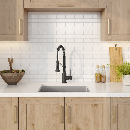 KRAUS 23" Stainless Steel Kitchen Sink and Kitchen Faucet - KHU101-23-1610-53CH