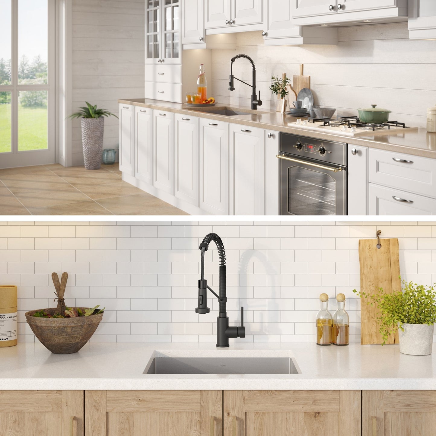 KRAUS 23" Stainless Steel Kitchen Sink and Kitchen Faucet - KHU101-23-1610-53CH