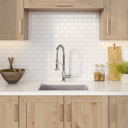 KRAUS 23" Stainless Steel Kitchen Sink and Kitchen Faucet - KHU101-23-1610-53CH