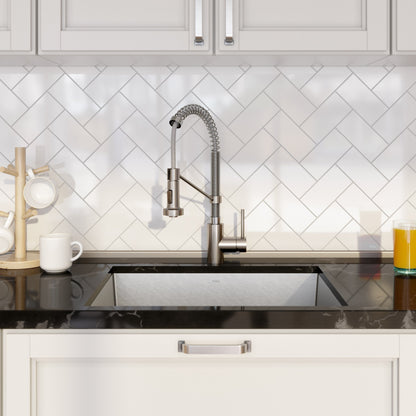 KRAUS 24" Stainless Steel Utility Sink and Kitchen Faucet - KHU24L-1610-53CH