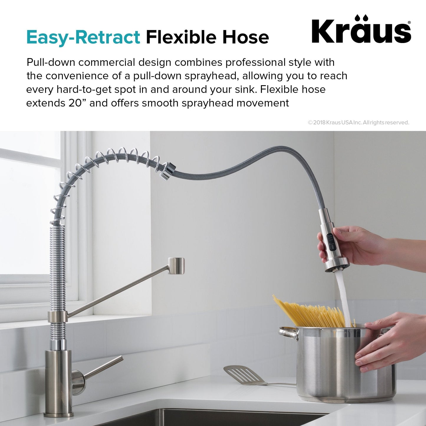 KRAUS 24" Stainless Steel Utility Sink and Kitchen Faucet - KHU24L-1610-53CH