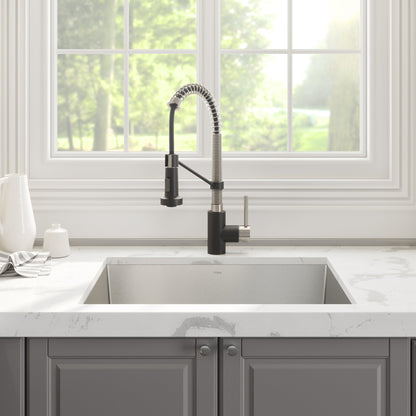 KRAUS 24" Stainless Steel Utility Sink and Kitchen Faucet - KHU24L-1610-53CH