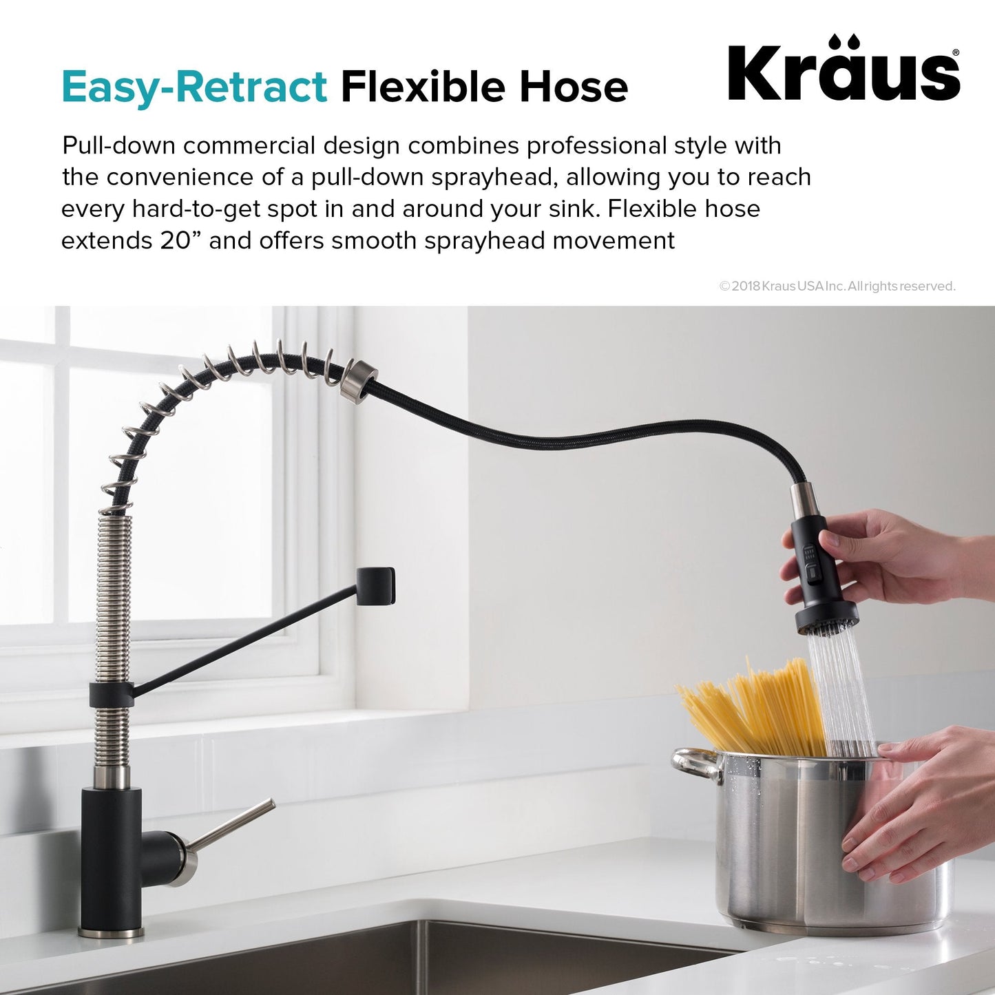 KRAUS 24" Stainless Steel Utility Sink and Kitchen Faucet - KHU24L-1610-53CH