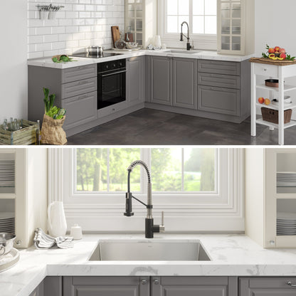 KRAUS 24" Stainless Steel Utility Sink and Kitchen Faucet - KHU24L-1610-53CH