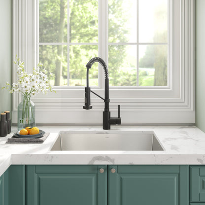 KRAUS 24" Stainless Steel Utility Sink and Kitchen Faucet - KHU24L-1610-53CH