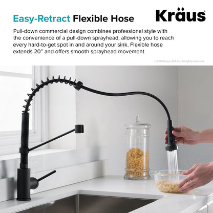 KRAUS 24" Stainless Steel Utility Sink and Kitchen Faucet - KHU24L-1610-53CH