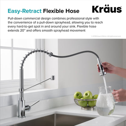KRAUS 24" Stainless Steel Utility Sink and Kitchen Faucet - KHU24L-1610-53CH