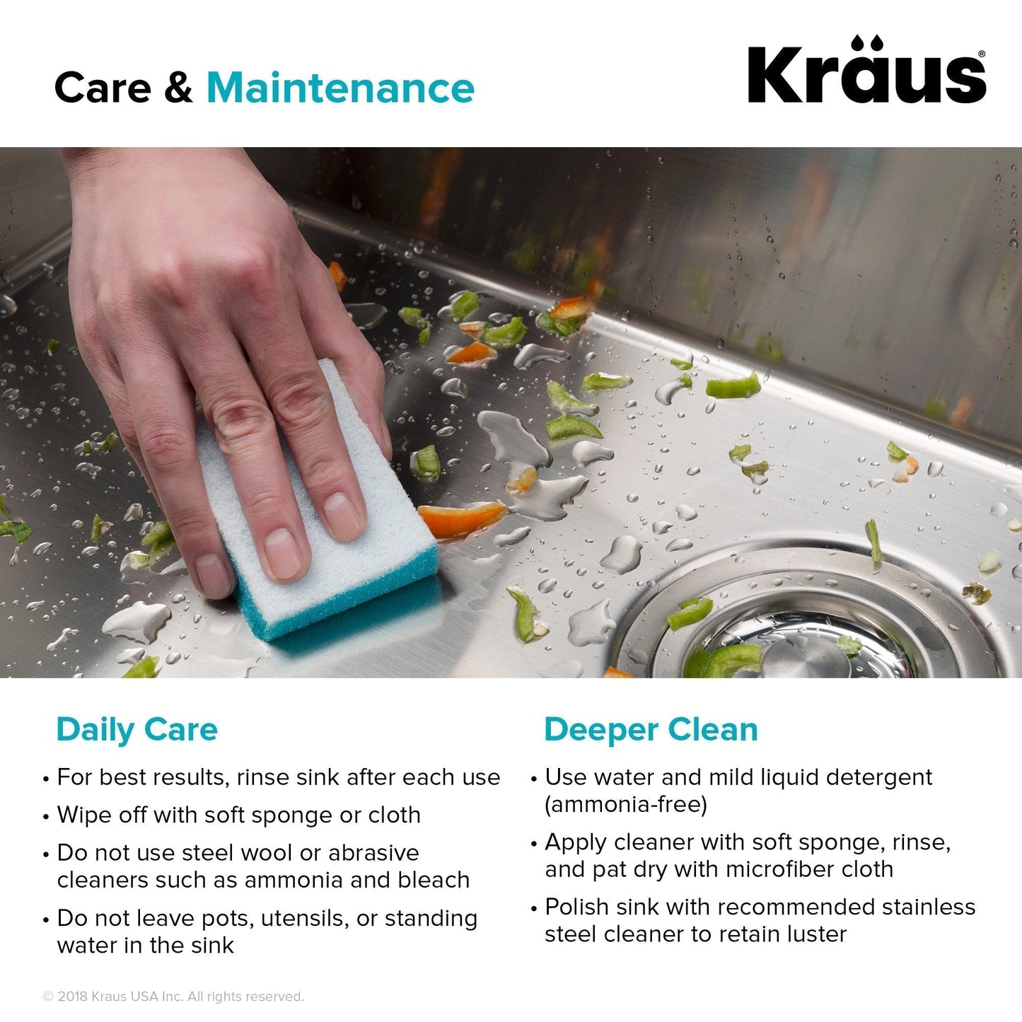 KRAUS 25" 16 Gauge Undermount Single Bowl Stainless Steel Kitchen Sink with Off Center Drain - KHU111-25