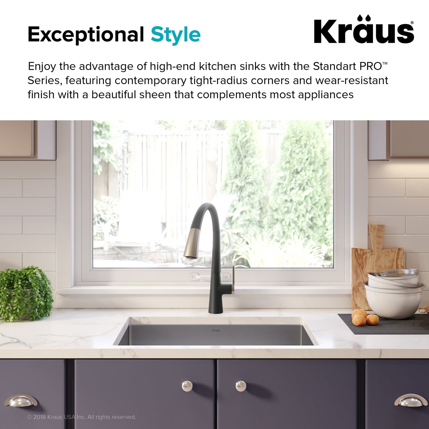 KRAUS 27" 16 Gauge Undermount Single Bowl Stainless Steel Kitchen Sink with Off Center Drain - KHU110-27
