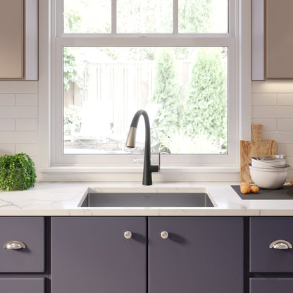 KRAUS 27" 16 Gauge Undermount Single Bowl Stainless Steel Kitchen Sink with Off Center Drain - KHU110-27