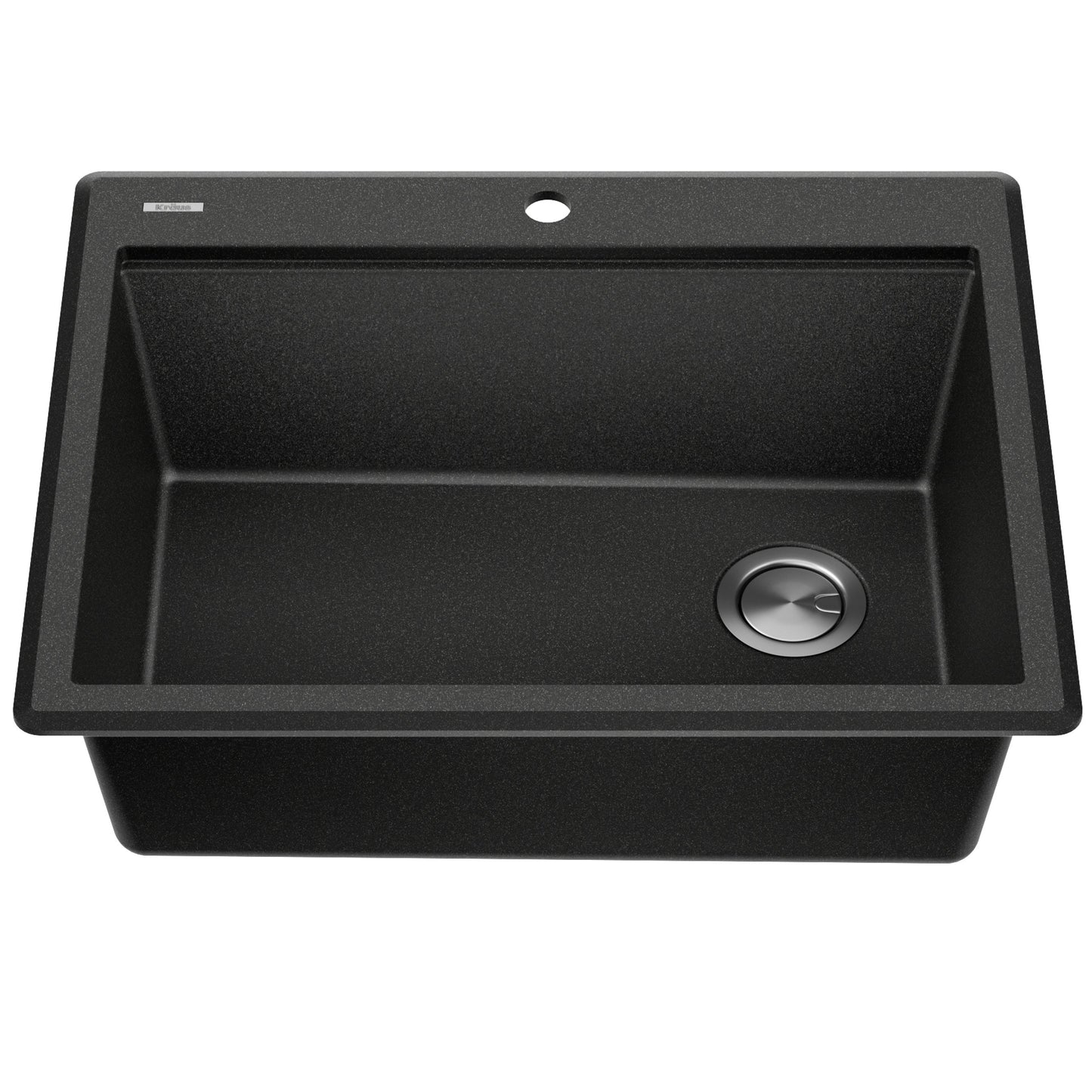KRAUS 28” Drop-In Granite Composite Workstation Kitchen Sink in Metallic Black - KGTW12-28MBL