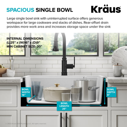 KRAUS 28” Drop-In Granite Composite Workstation Kitchen Sink in Metallic Black - KGTW12-28MBL