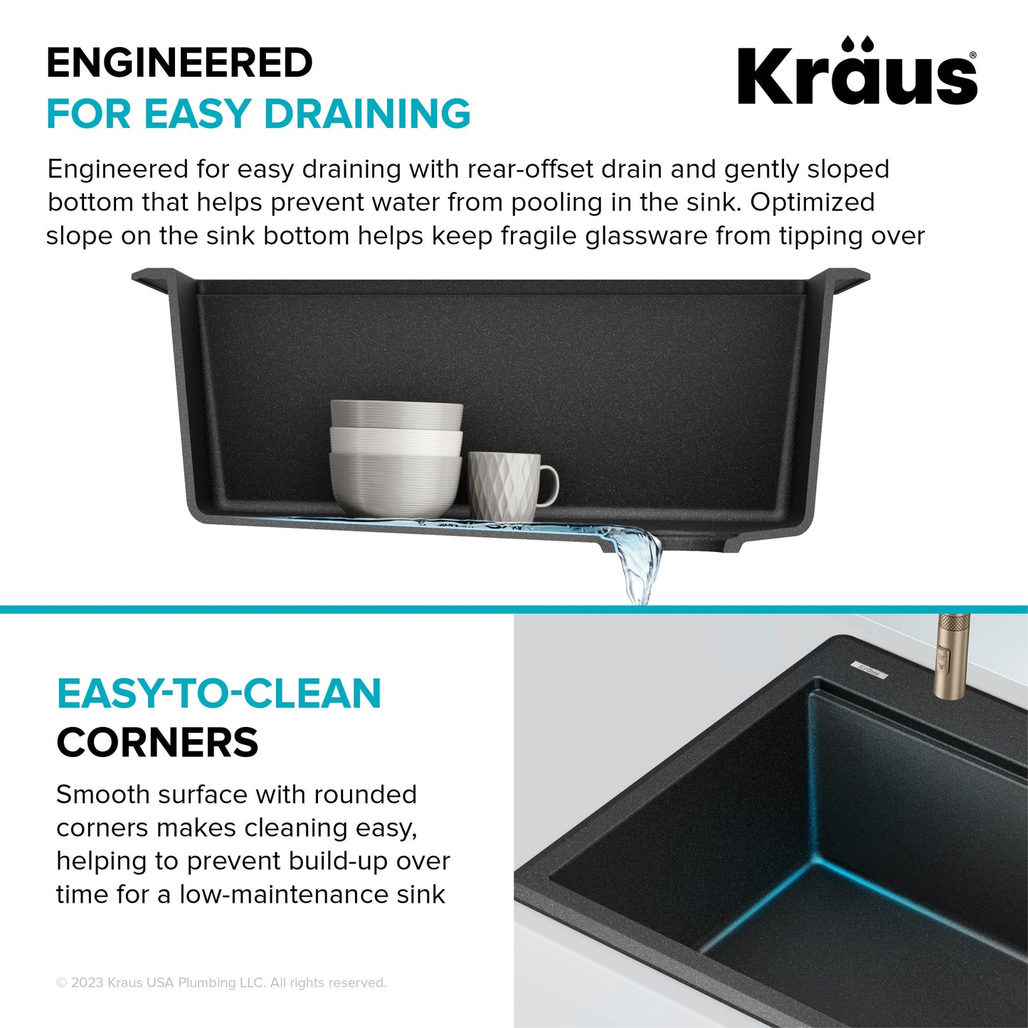 KRAUS 28” Drop-In Granite Composite Workstation Kitchen Sink in Metallic Black - KGTW12-28MBL