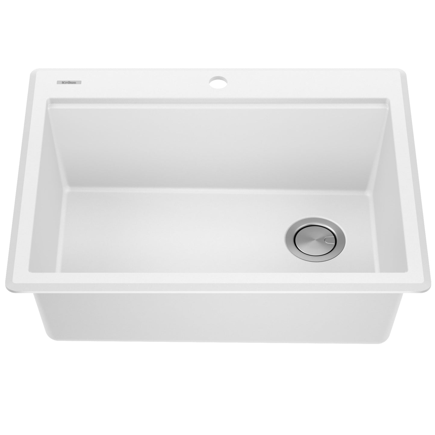 KRAUS 28” Drop-In Granite Composite Workstation Kitchen Sink in White - KGTW12-28WH