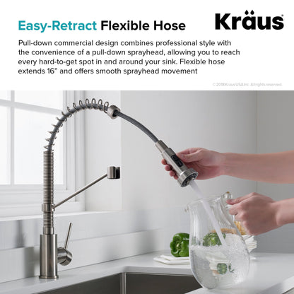 KRAUS 30" Stainless Steel Kitchen Sink and Kitchen Faucet - KHU100-30-1610-53CH