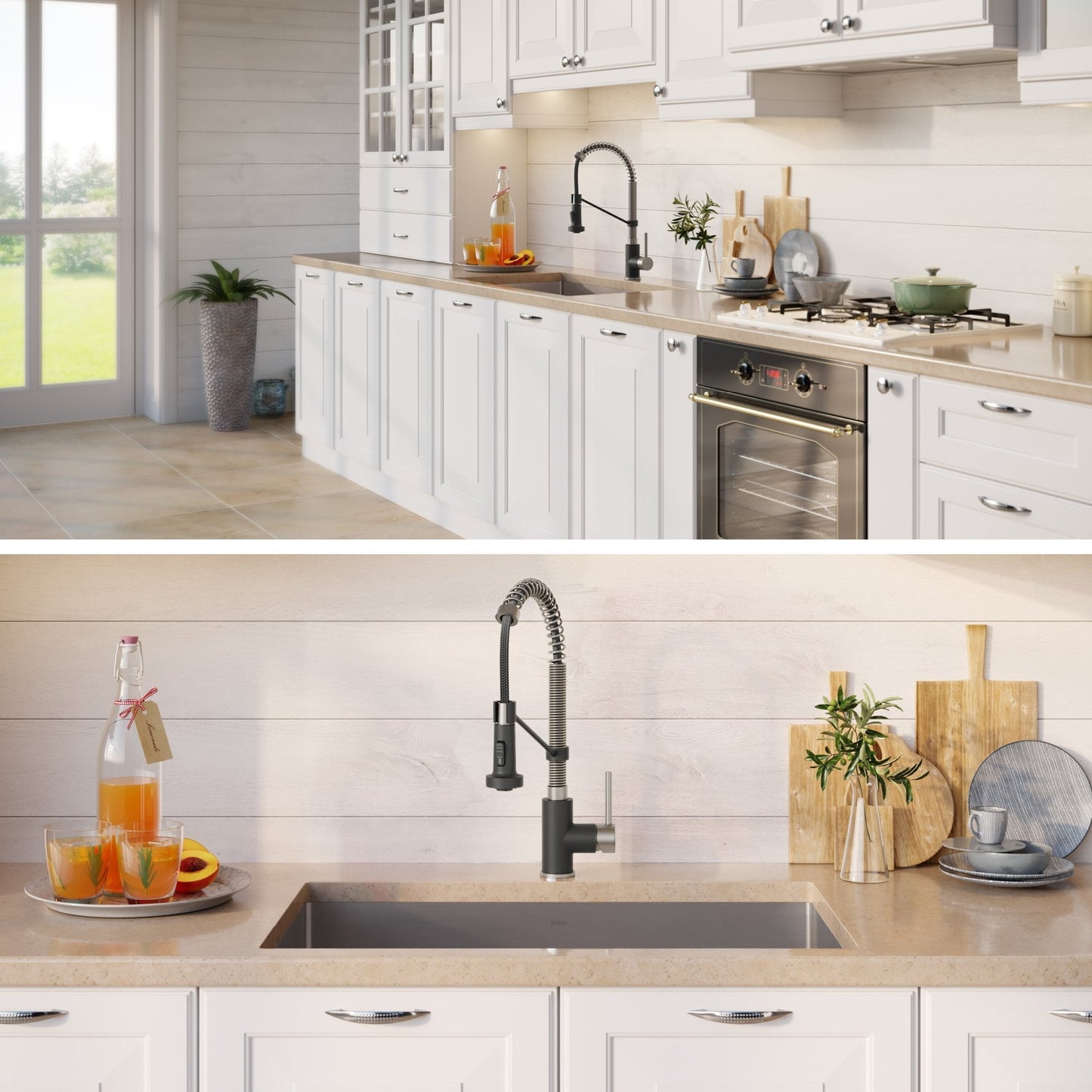 KRAUS 30" Stainless Steel Kitchen Sink and Kitchen Faucet - KHU100-30-1610-53CH