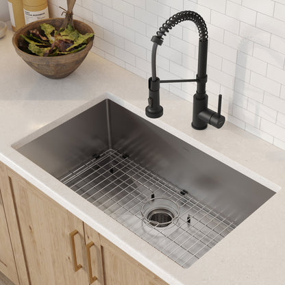 KRAUS 30" Stainless Steel Kitchen Sink and Kitchen Faucet - KHU100-30-1610-53CH