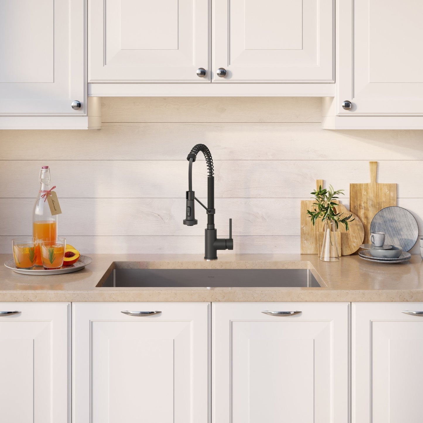 KRAUS 30" Stainless Steel Kitchen Sink and Kitchen Faucet - KHU100-30-1610-53CH