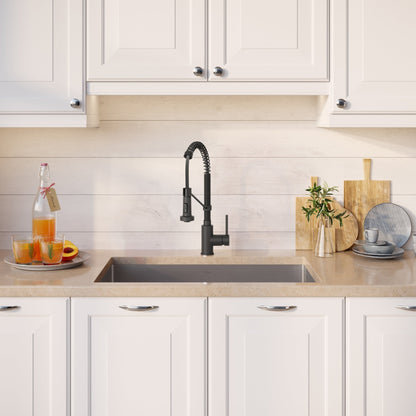 KRAUS 30" Stainless Steel Kitchen Sink and Kitchen Faucet - KHU100-30-1610-53CH