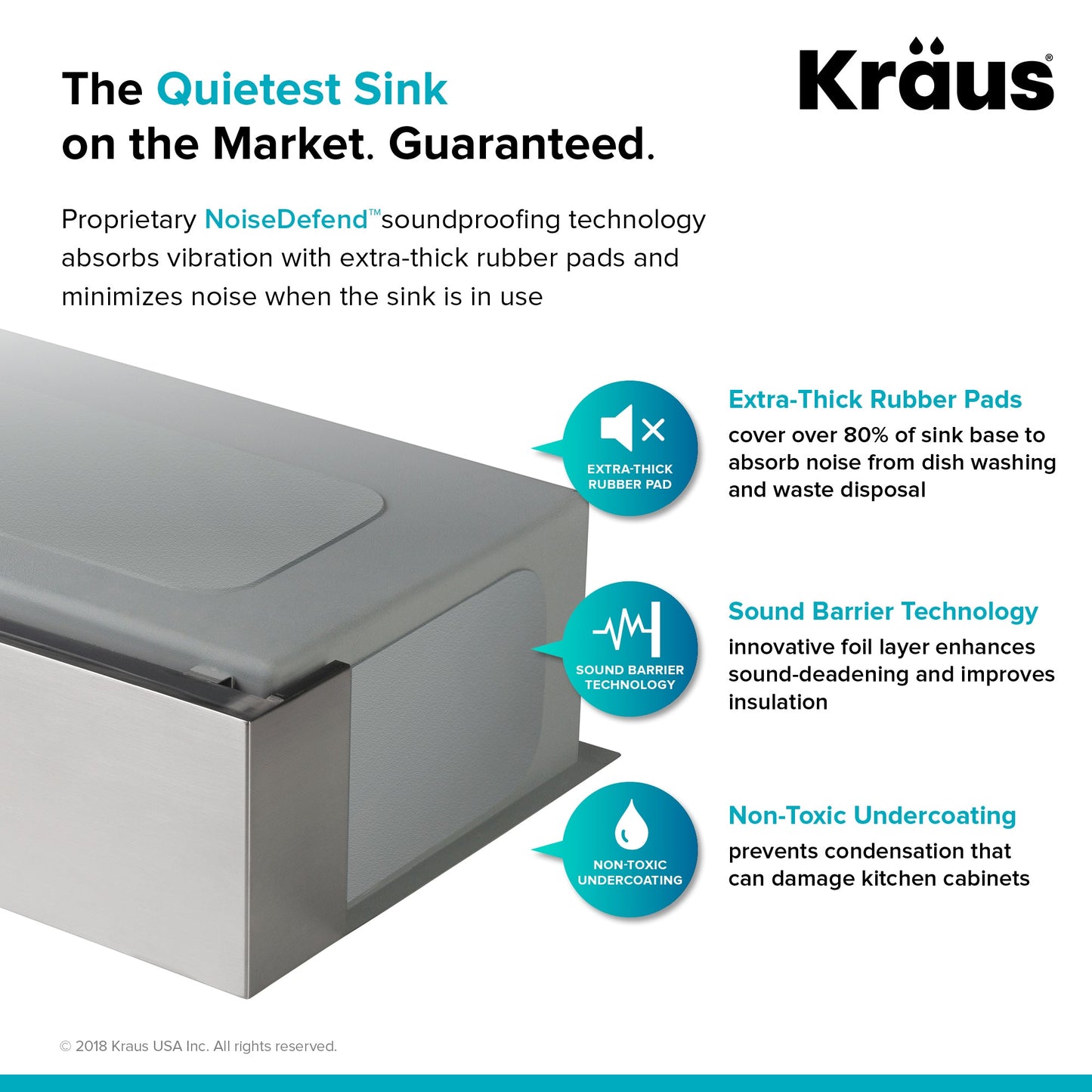KRAUS 33" Modern Flat Front Farmhouse Stainless Steel Kitchen Sink with Off Center Drain - KHF410-33
