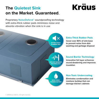 KRAUS 33" x 22" Pax Drop-In Topmount Zero-Radius Double Bowl Stainless Kitchen Sink - KP1TD33S-2