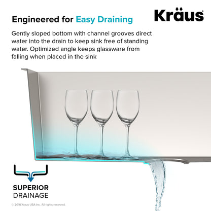 KRAUS 33" x 22" Pax Drop-In Topmount Zero-Radius Double Bowl Stainless Kitchen Sink - KP1TD33S-2