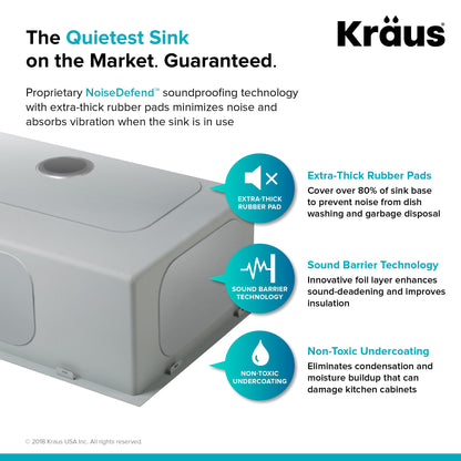KRAUS 33 x 22 inch Standart PRO Drop-In 16 Gauge Double Bowl 2-Hole Stainless Steel Kitchen Sink - KHT302-33