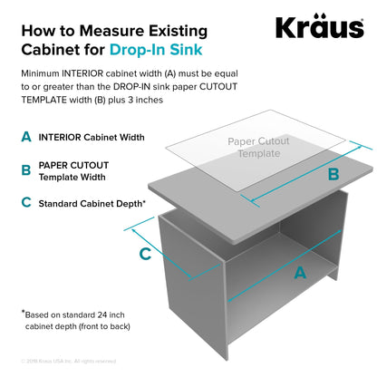 KRAUS 33 x 22 inch Standart PRO Drop-In 16 Gauge Double Bowl 2-Hole Stainless Steel Kitchen Sink - KHT302-33