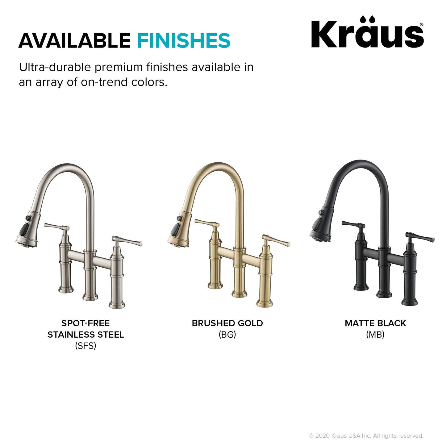 KRAUS Allyn Bridge Faucet with Pull-Down Sprayhead in Matte Black - KPF-3121MB