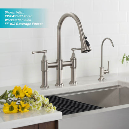 KRAUS Allyn Bridge Faucet with Pull-Down Sprayhead in Spot Free Stainless Steel - KPF-3121SFS