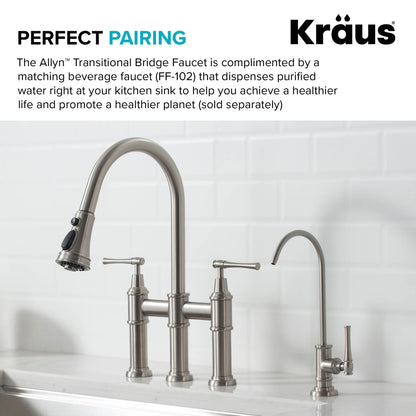 KRAUS Allyn Bridge Faucet with Pull-Down Sprayhead in Spot Free Stainless Steel - KPF-3121SFS