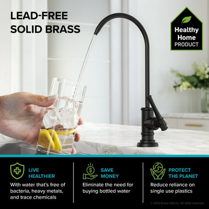 KRAUS Allyn Transitional Bridge Kitchen Faucet & Water Filter Faucet in Matte Black - KPF-3121-FF-102MB