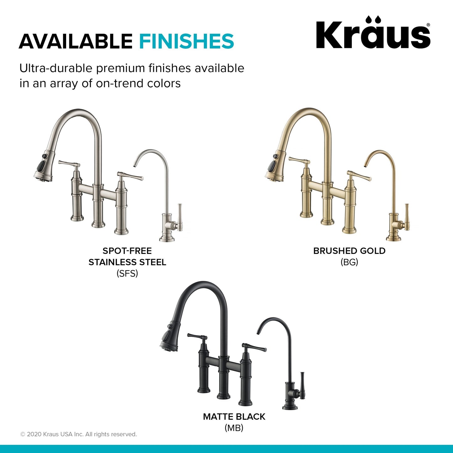 KRAUS Allyn Transitional Bridge Kitchen Faucet & Water Filter Faucet in Matte Black - KPF-3121-FF-102MB