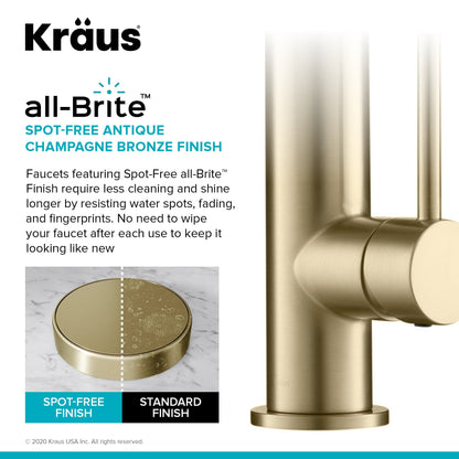 KRAUS Artec Pro 2-Function Commercial Style Pre-Rinse Kitchen Faucet in Spot Free Antique Champagne Bronze with Soap Dispenser - KPF-1603-KSD-53SFACB